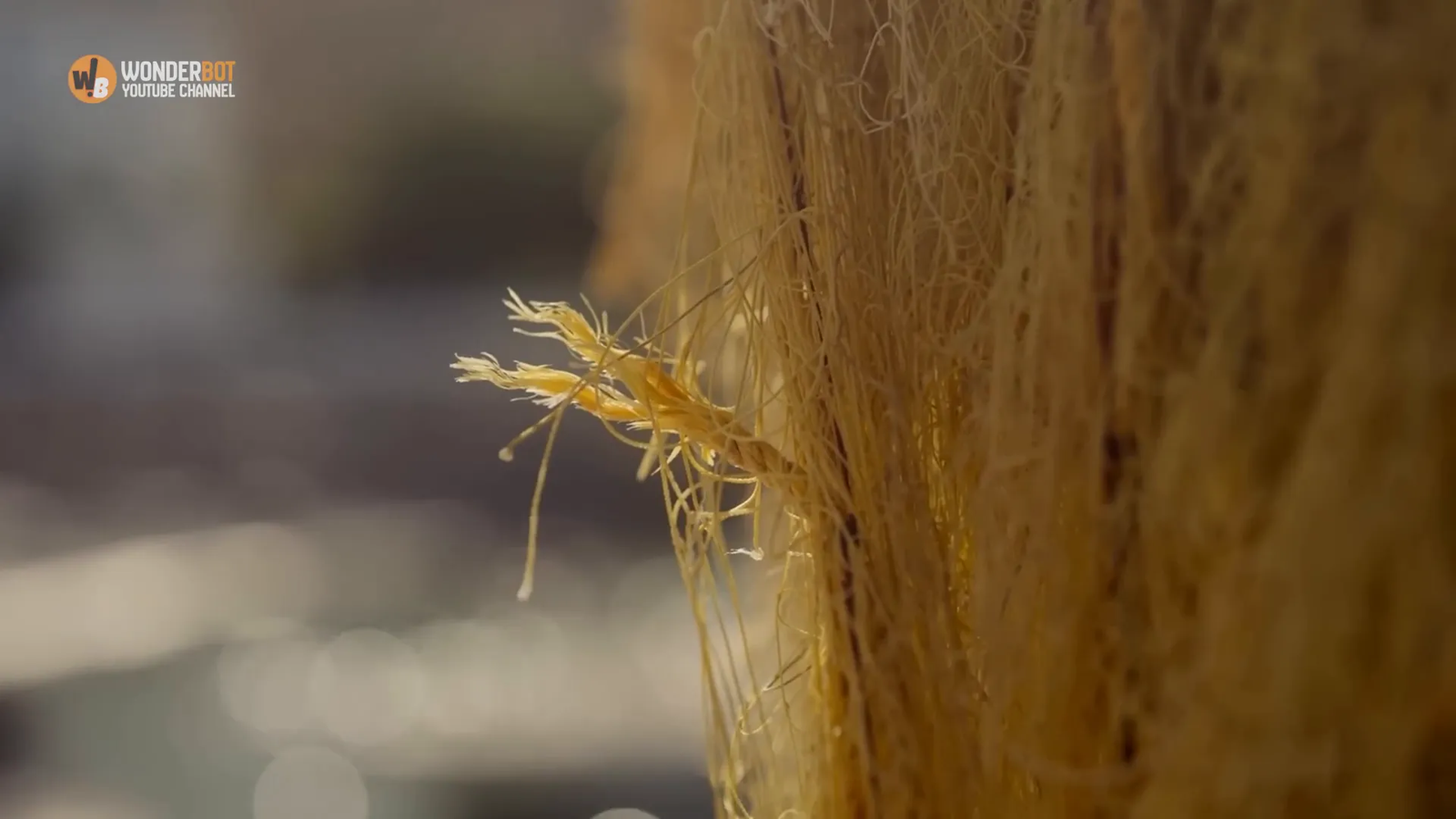Elias mends a fishing net